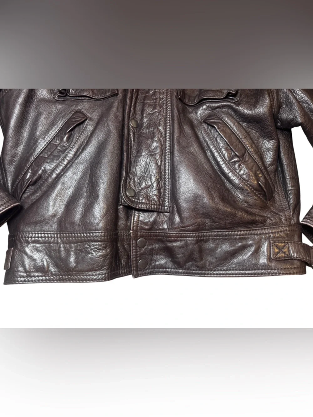 Vtg  American Eagle Outfitters Aviator Messageries Aeriennes Leather Jacket 40